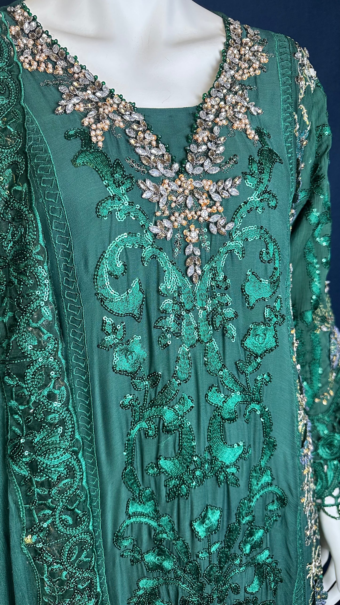 Emerald Green Suit with Golden and Silver Details #181