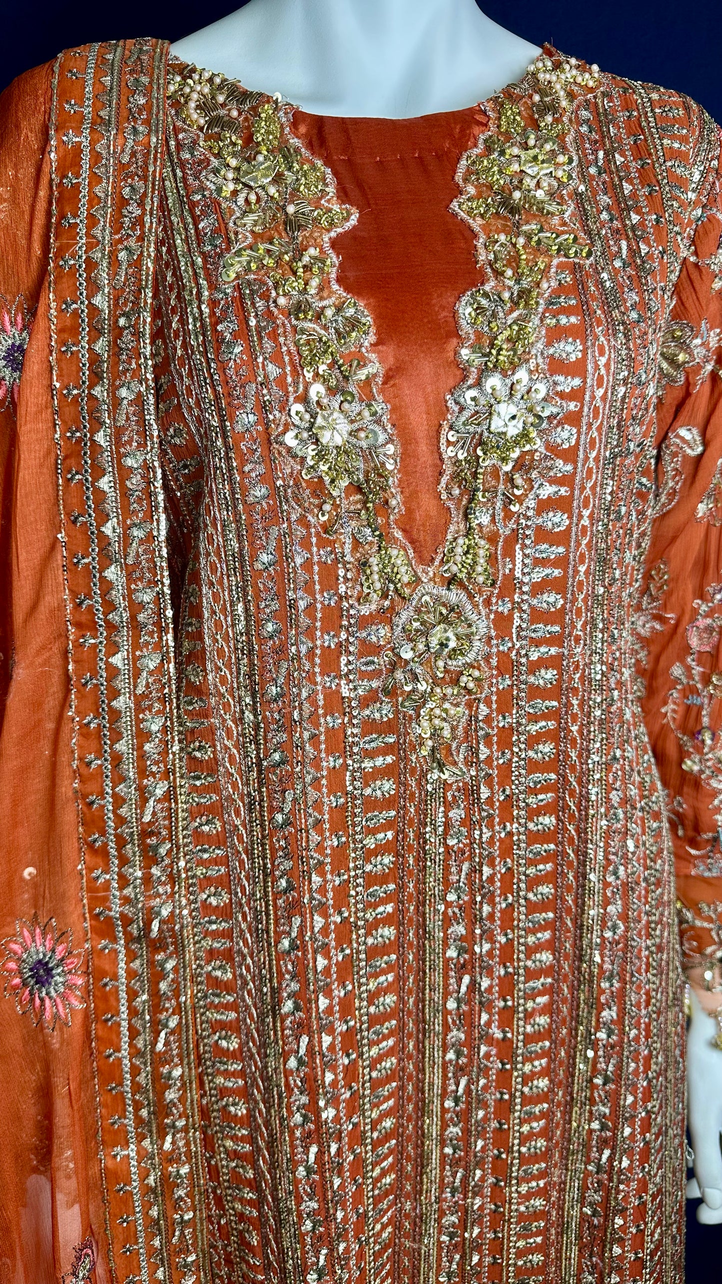 Burnt Orange Suit with Golden Detailing #184