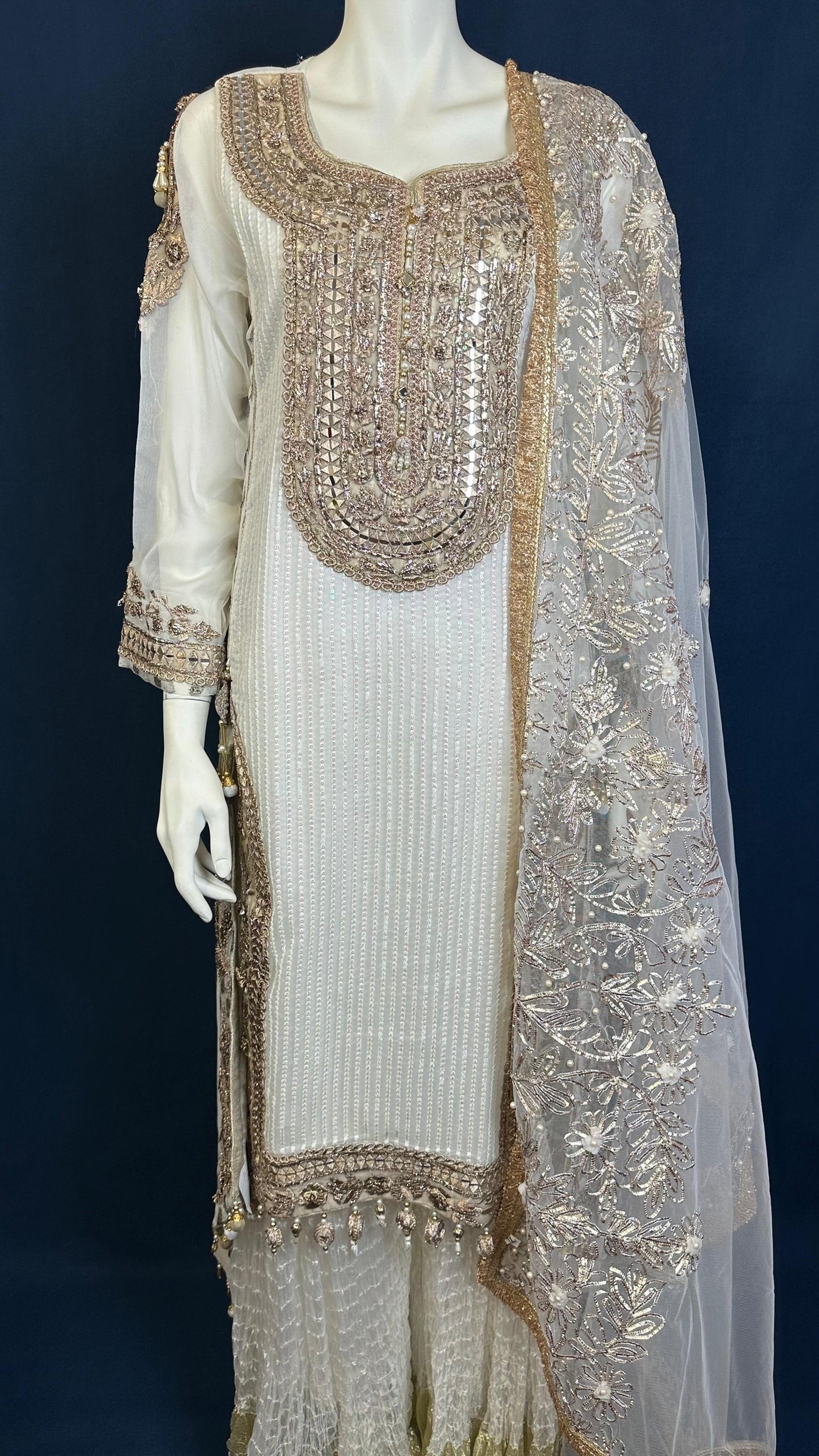 M-109 Ivory Glow ✨ | Khuda Baksh Elegant 3-Piece Set