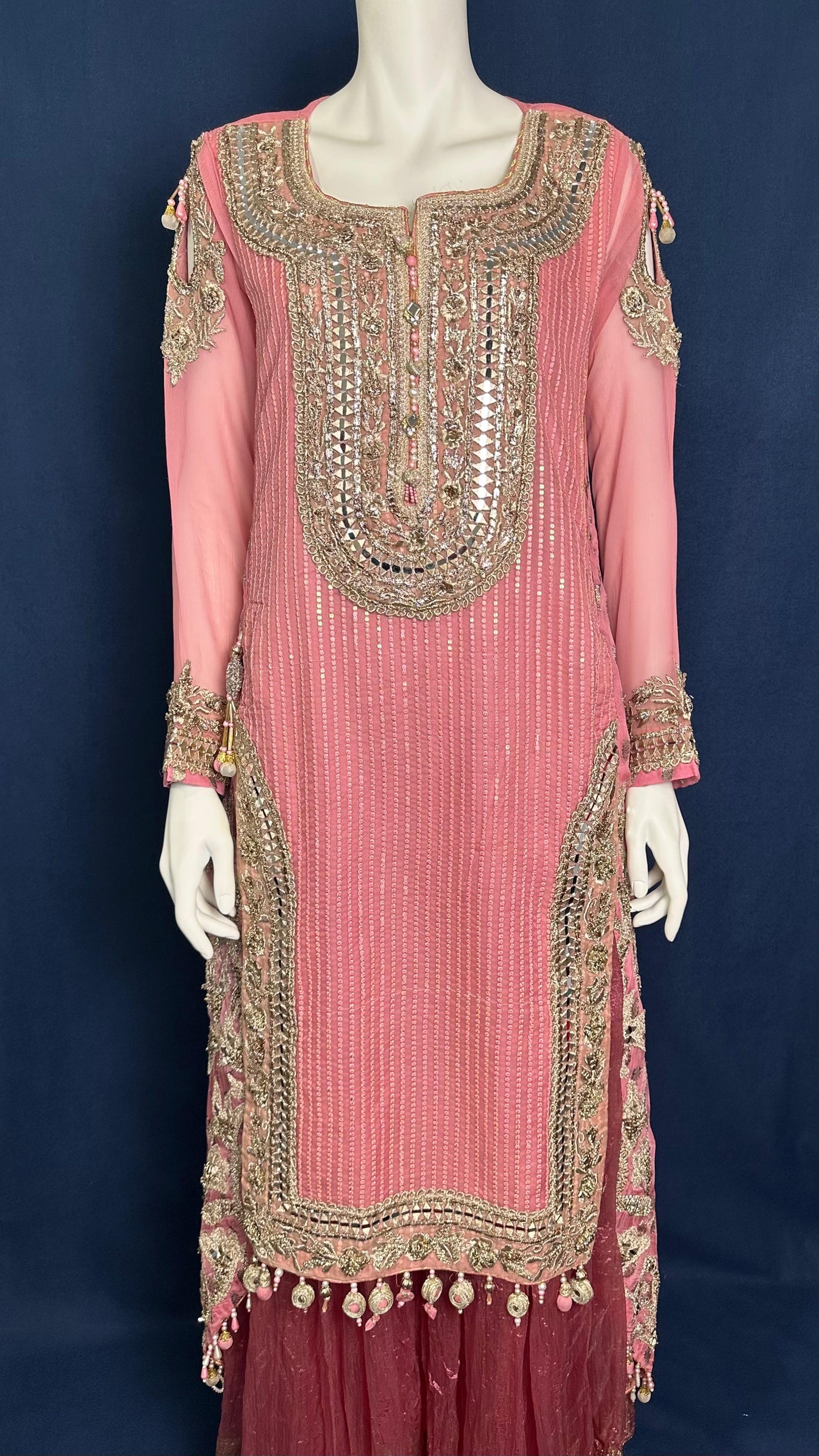 M-109 Blush Gold ✨ | Khuda Baksh Elegant 3-Piece Set