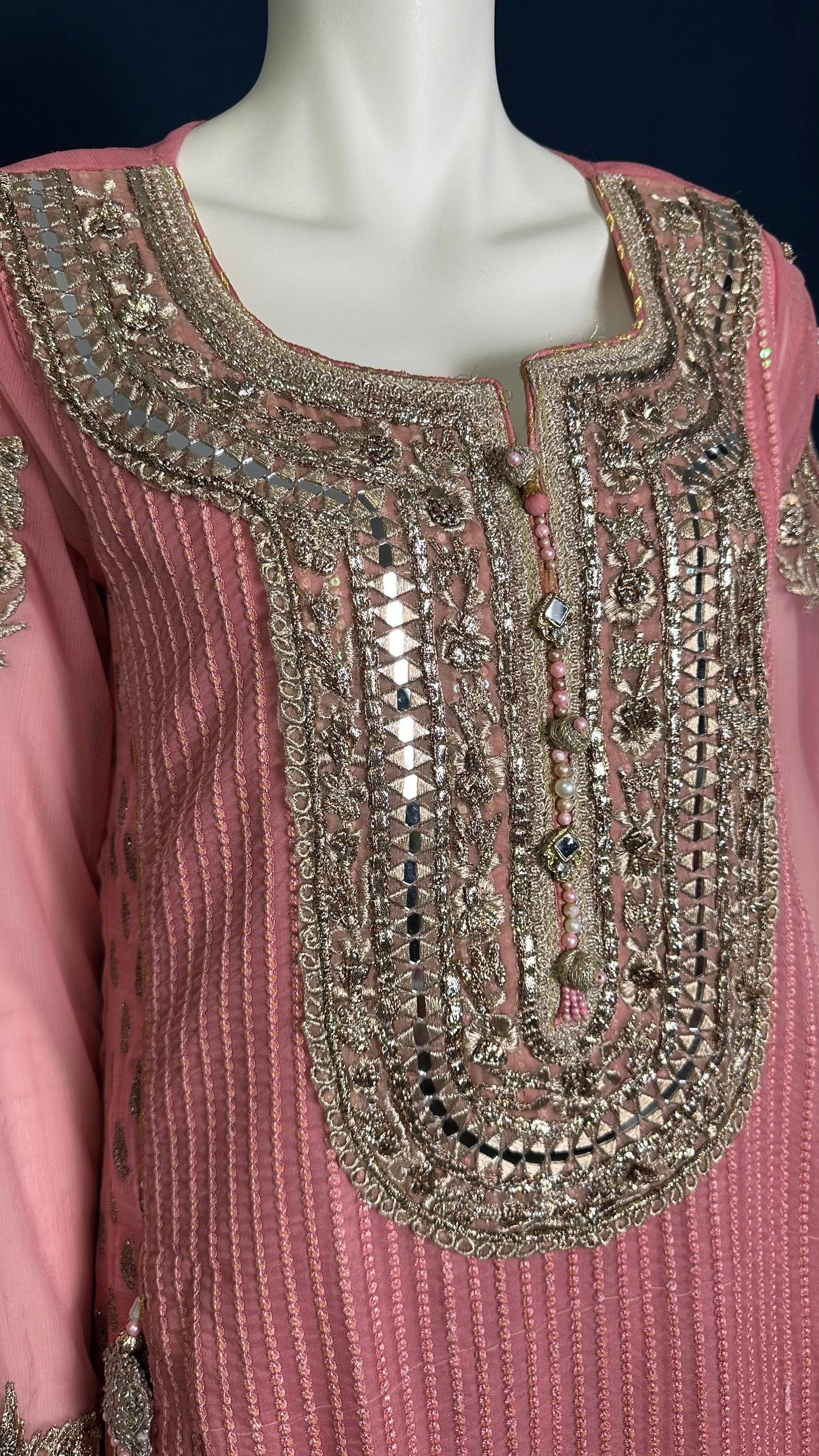 M-109 Blush Gold ✨ | Khuda Baksh Elegant 3-Piece Set