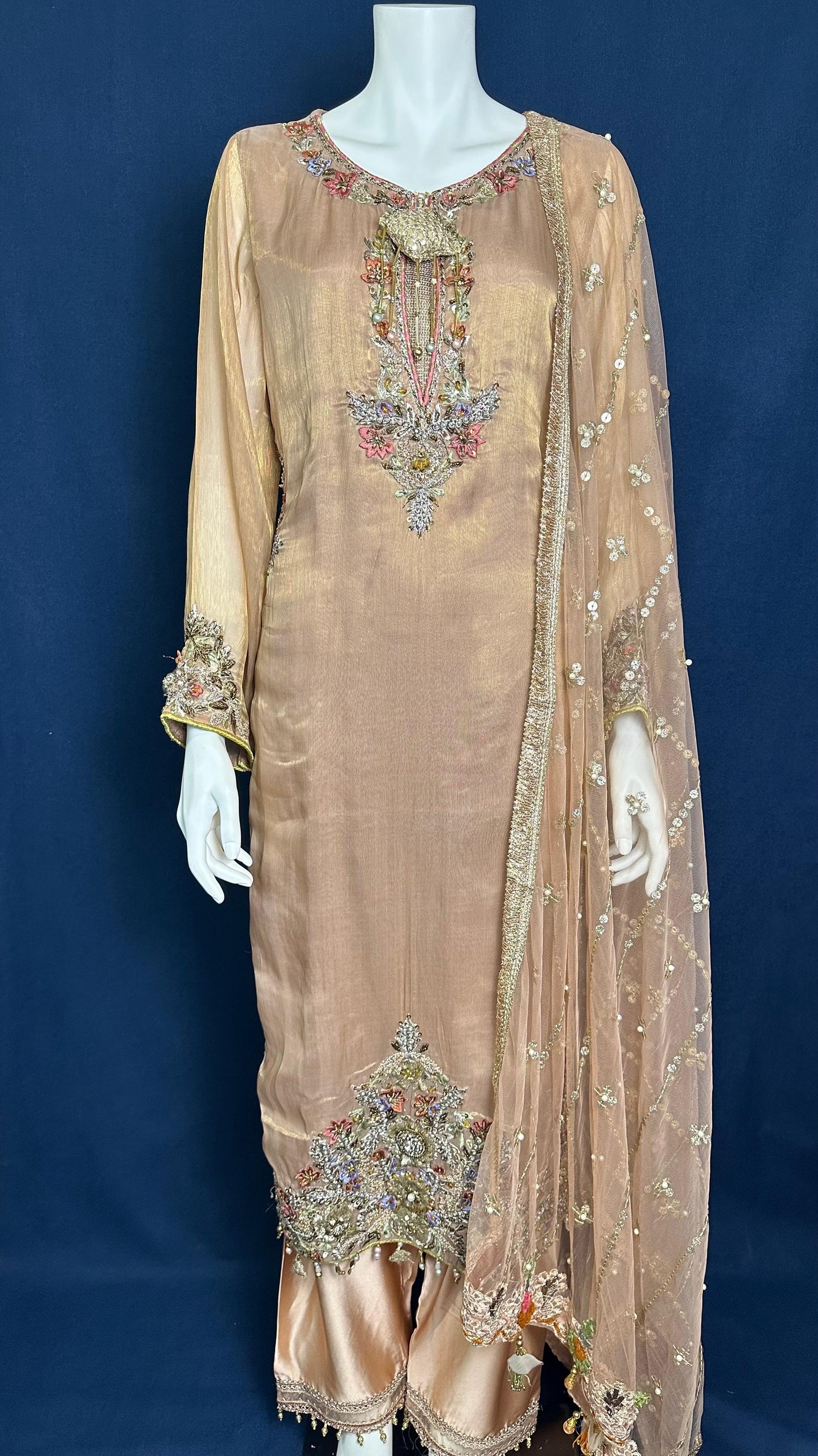 M-105 Rose Glow 🌸 | Khuda Baksh Formal 3-Piece Set