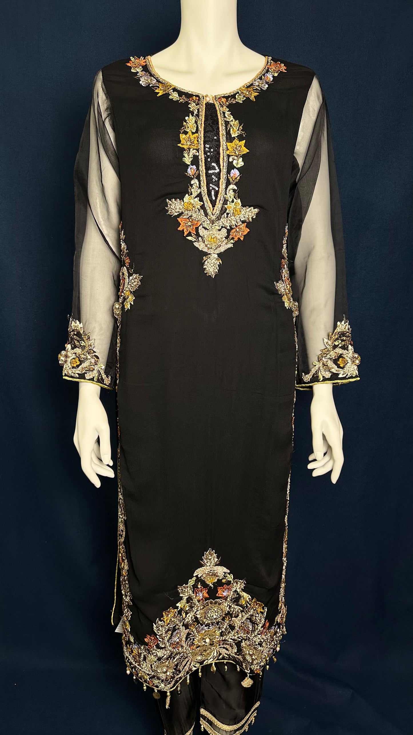 Noor Noir ✨ | Elegant Black 3-Piece Set by Khuda Baksh