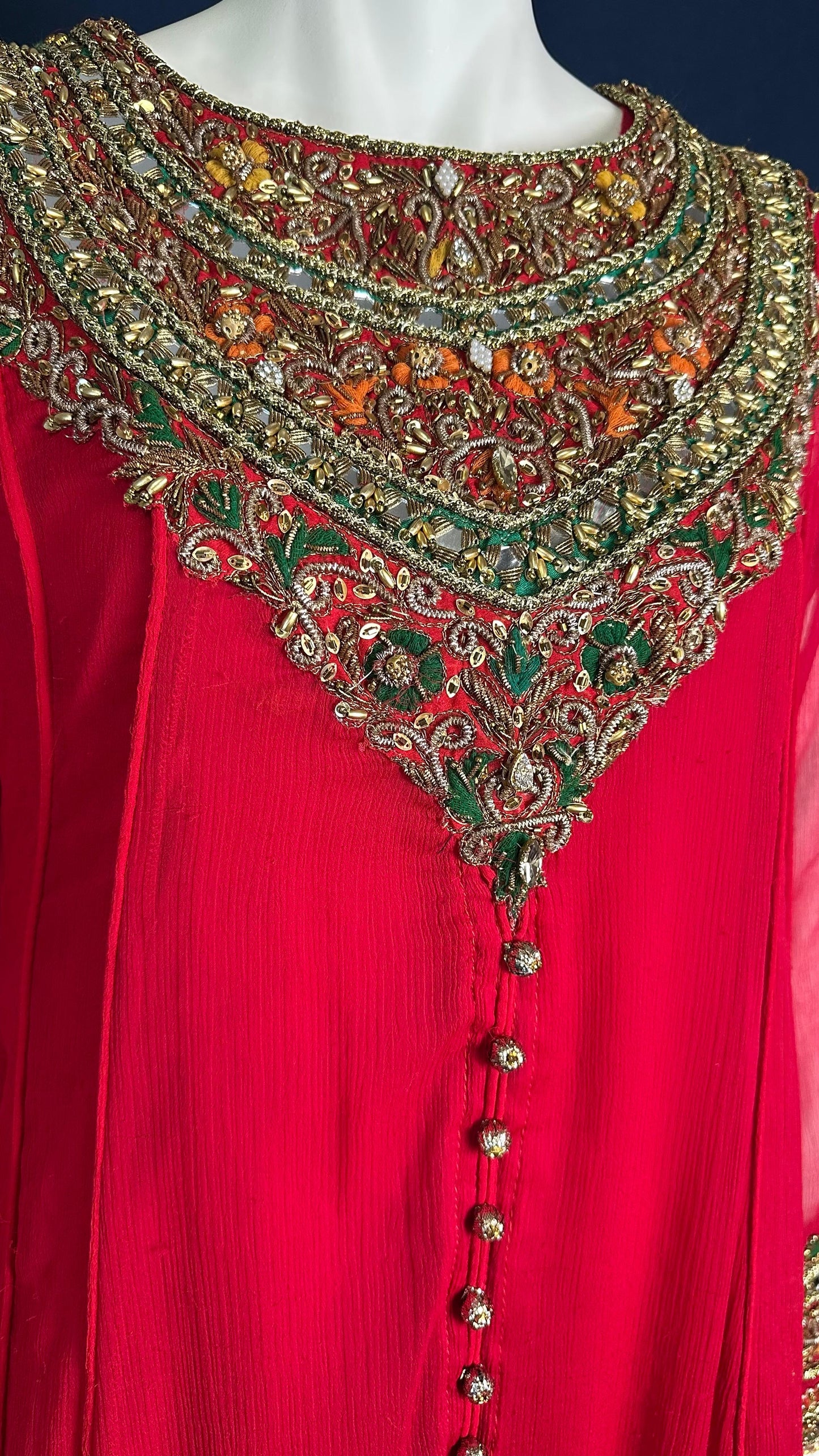 Z-304 Red Elegance ✨ | Khuda Baksh Festive 3-Piece Set