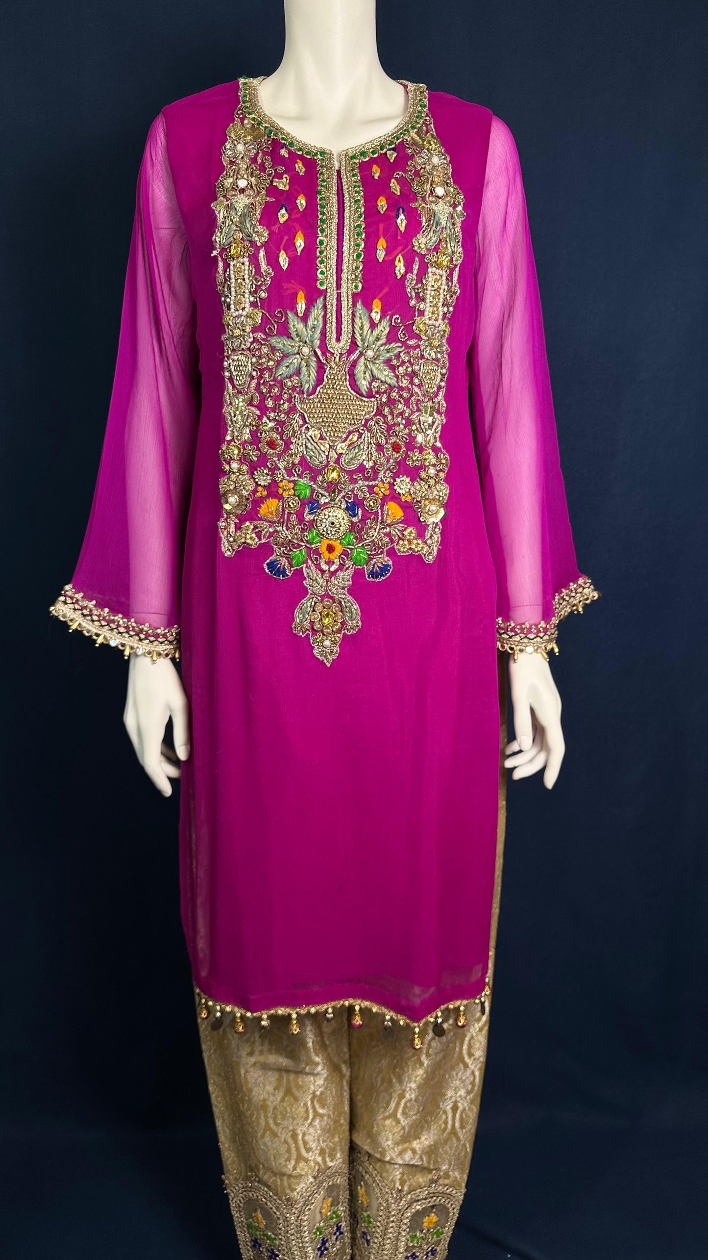 Z-292 Magenta Glow 💜 | Khuda Baksh 3-Piece Festive Set