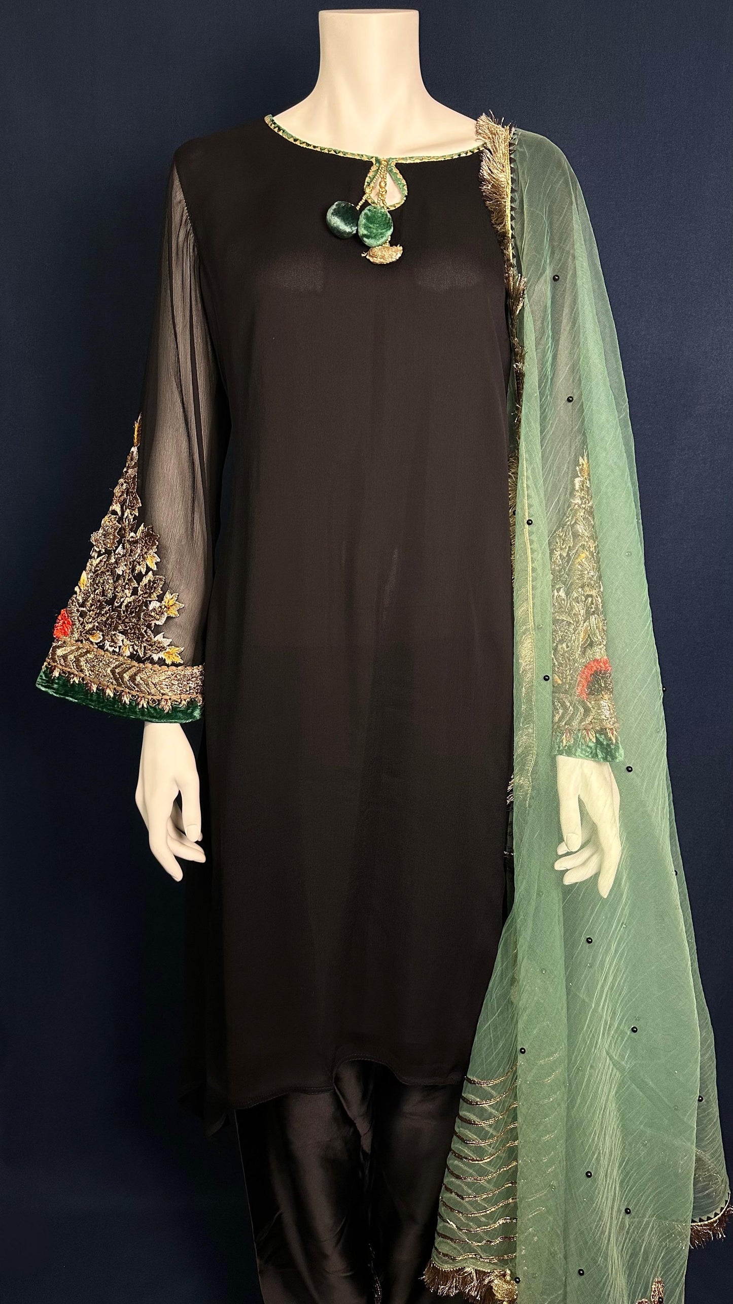 M-100 Elegant Black ✨ | Khuda Baksh Premium 3-Piece Set