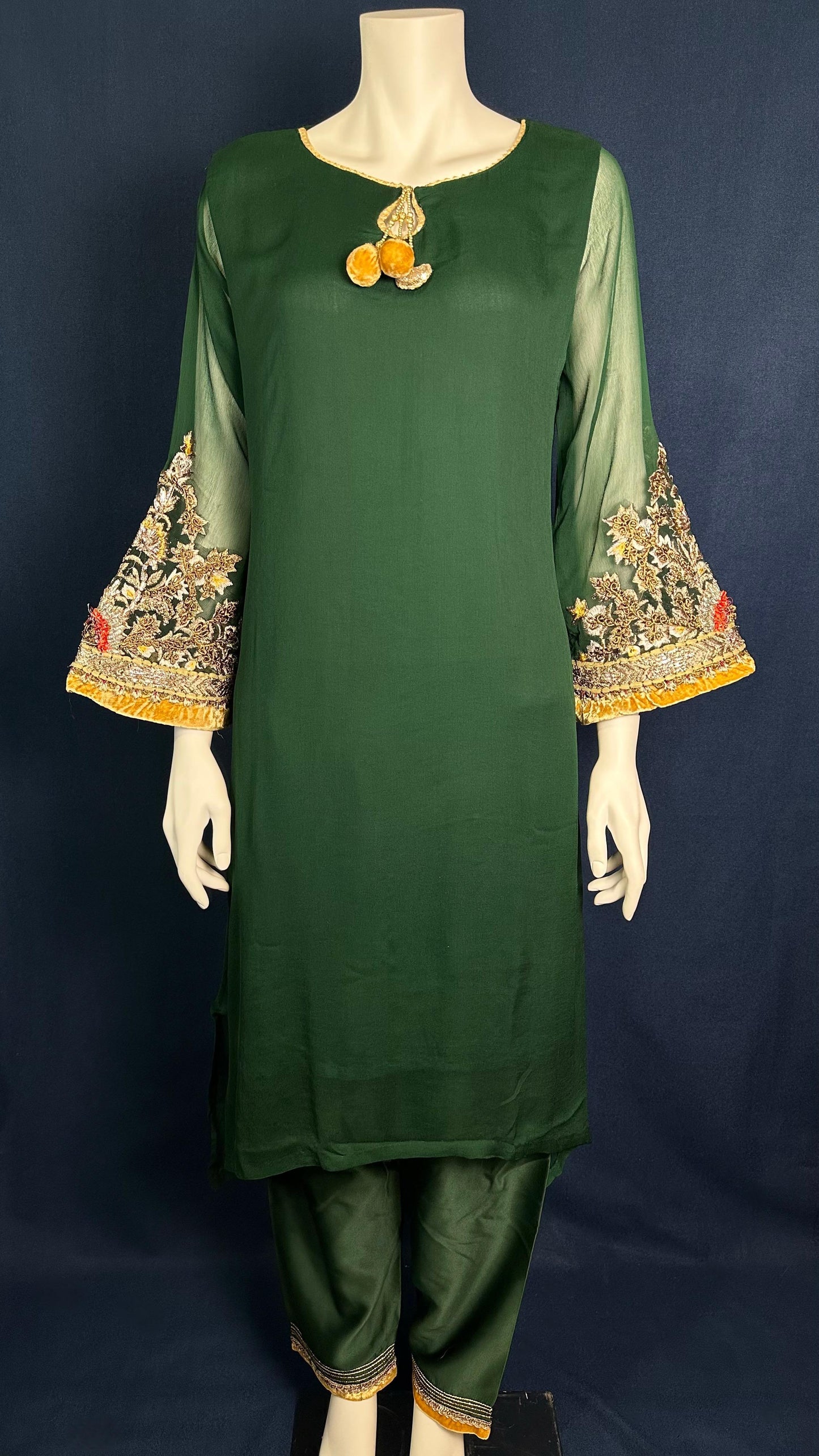 M-100 Golden Forest 💚 | Khuda Baksh Classic 3-Piece Set