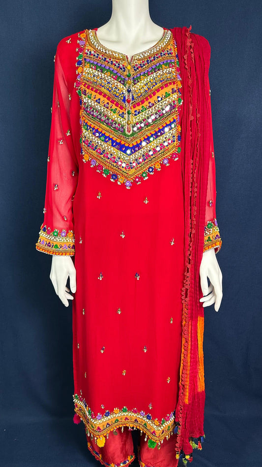Z-301 Festive Charm ❤ | Khuda Baksh Vibrant 3-Piece Ensemble