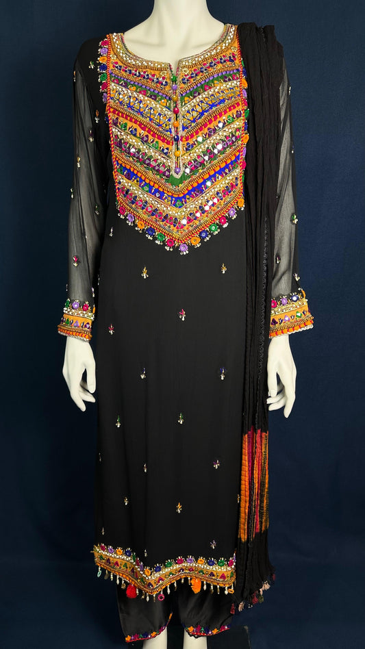 Z-301 Black Radiance 🖤 | Khuda Baksh Vibrant 3-Piece Set