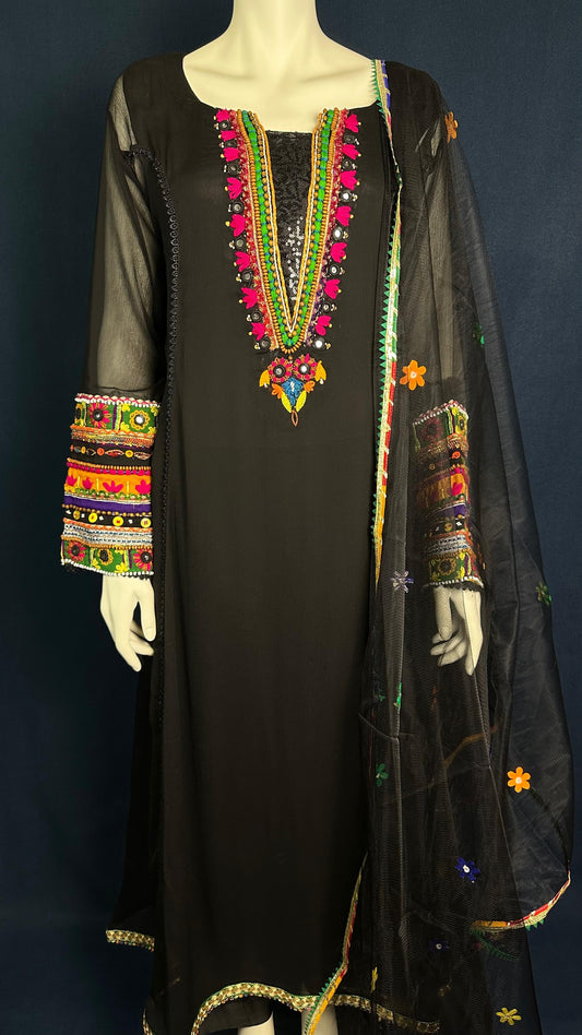 Z-283 Twilight Bloom 🌺 | Khuda Baksh Colorful 3-Piece Set