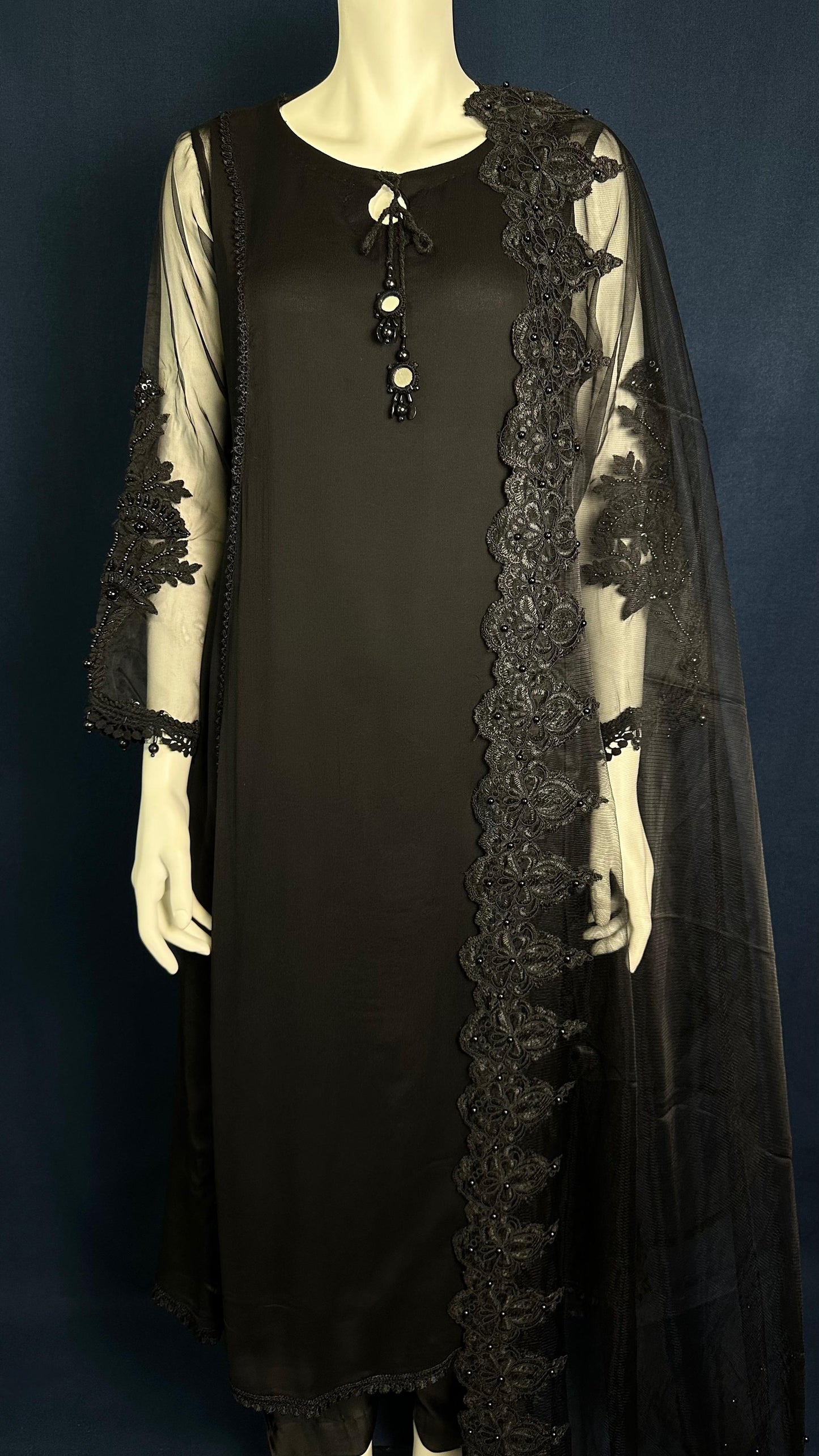 Z-272 Noir Grace 🖤 | Khuda Baksh Elegant 3-Piece Set