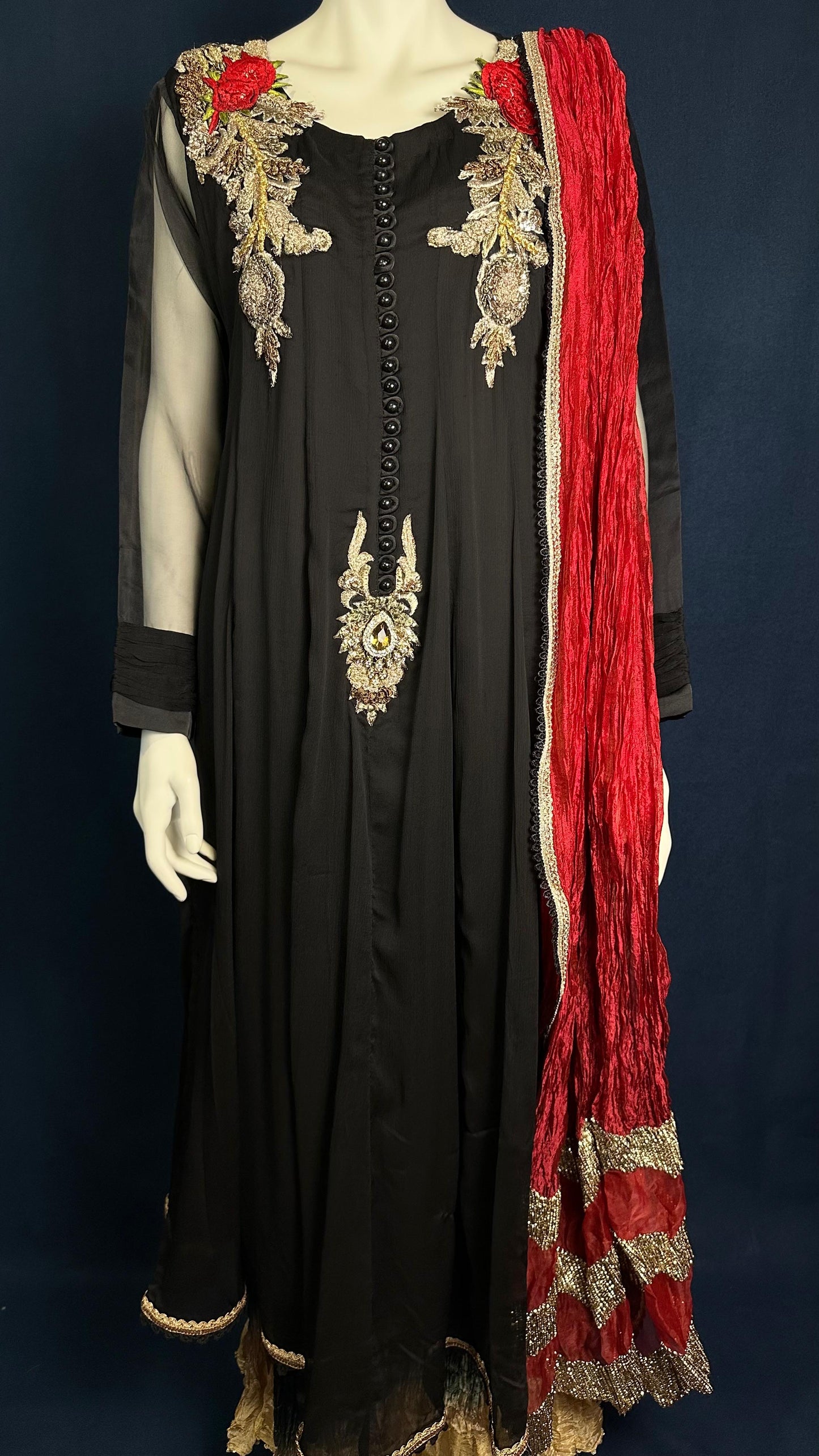 M-110 Black Elegance | Khuda Baksh Festive 3-Piece Set