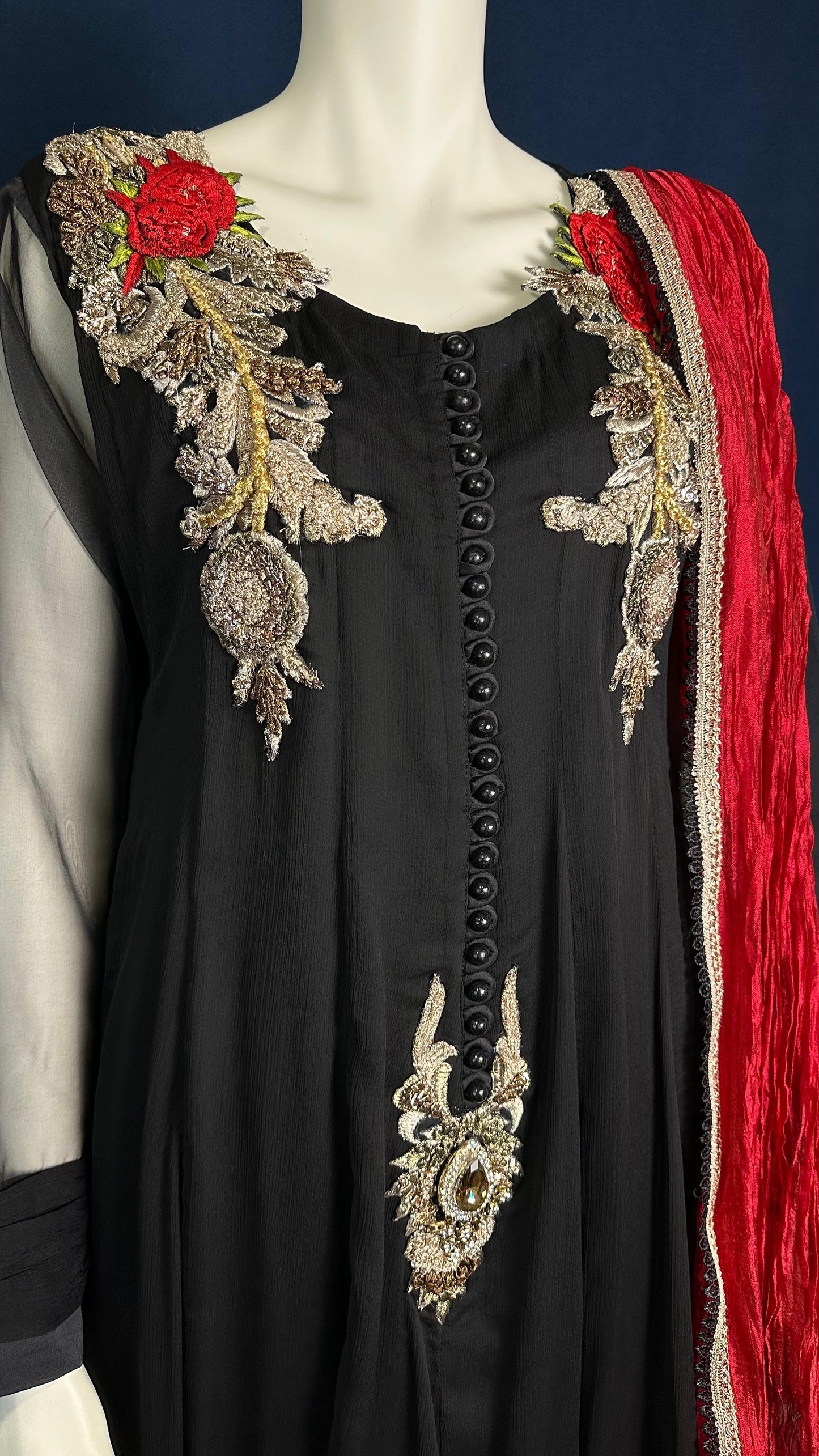 M-110 Black Elegance | Khuda Baksh Festive 3-Piece Set