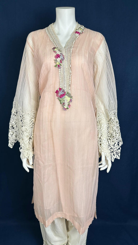 Blush Bloom | Khuda Baksh 3-Piece Light Pink Set