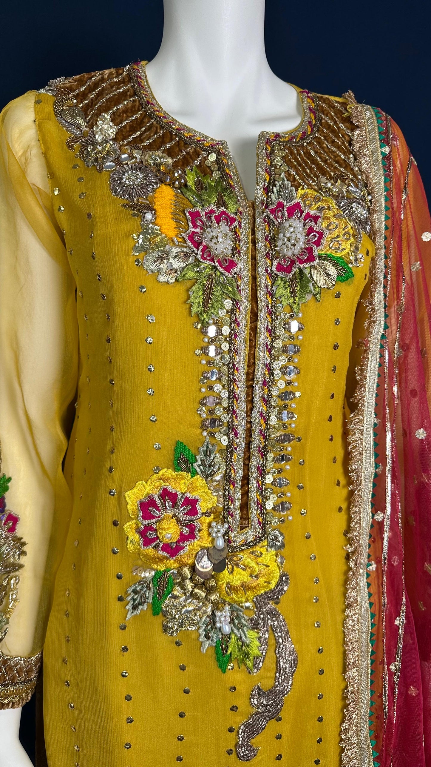 Z-279 Mustard Glow | Khuda Baksh Festive 3-Piece Set