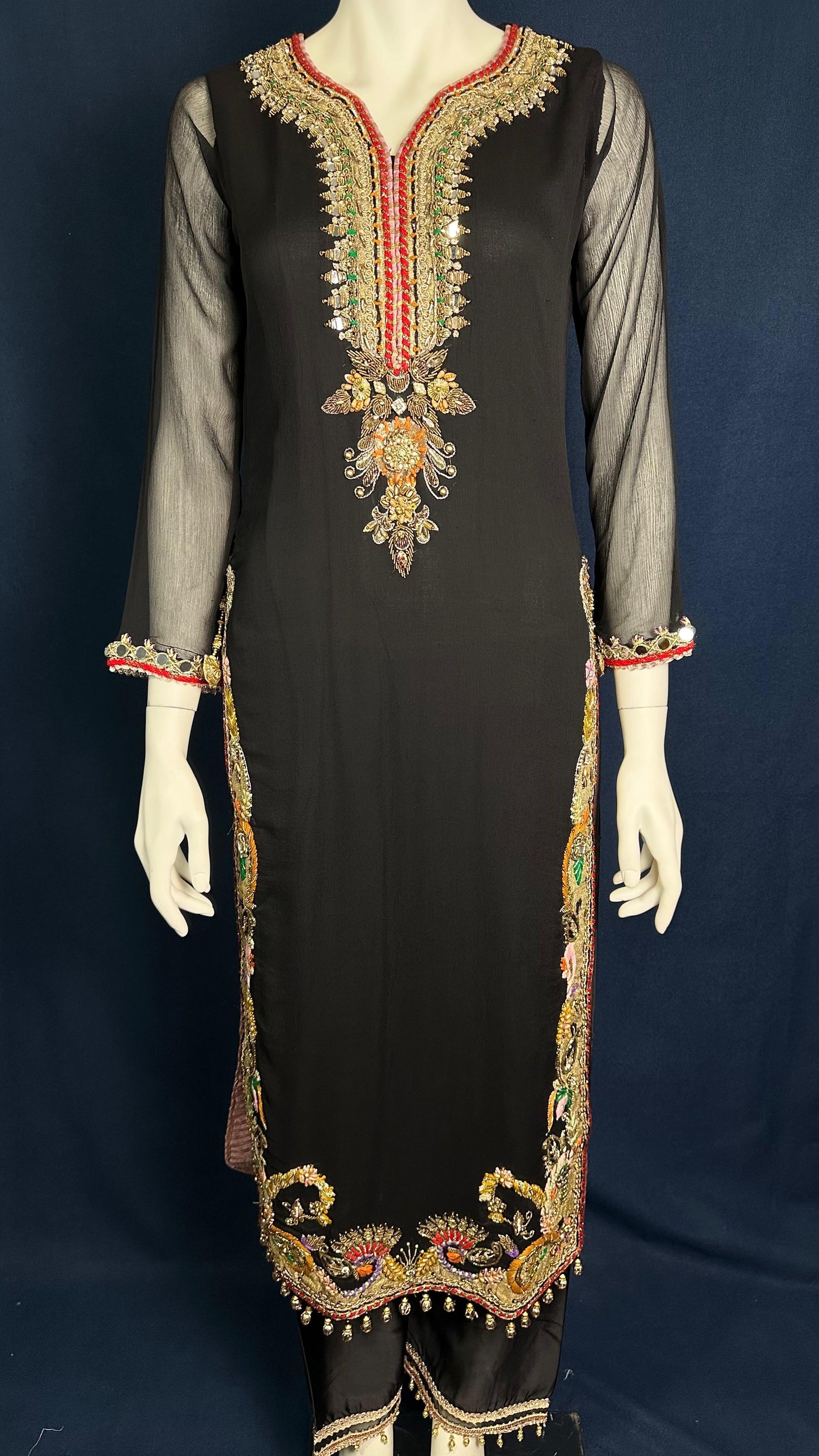 Midnight Garden | Khuda Baksh Festive 3-Piece Set