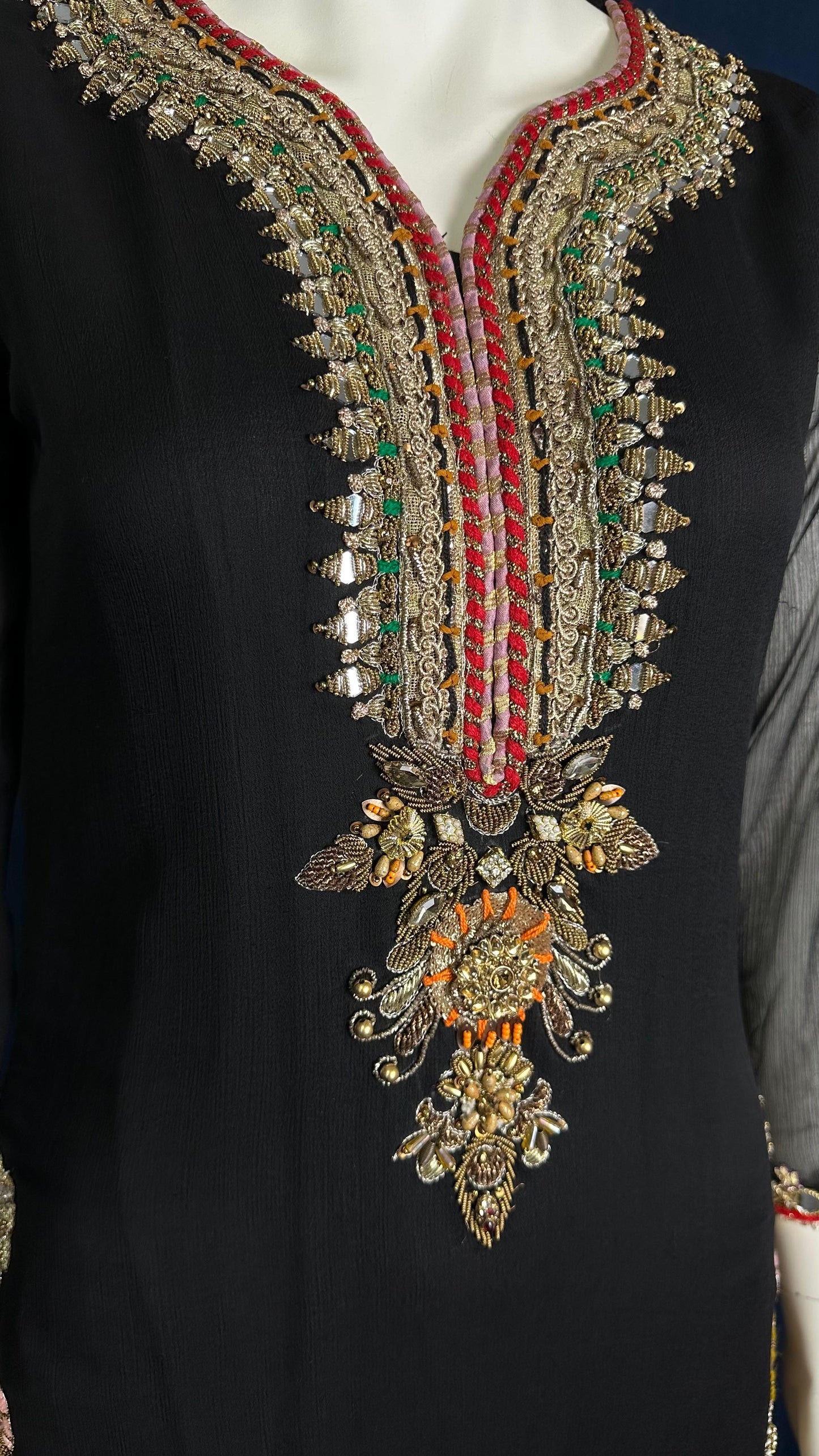 Midnight Garden | Khuda Baksh Festive 3-Piece Set