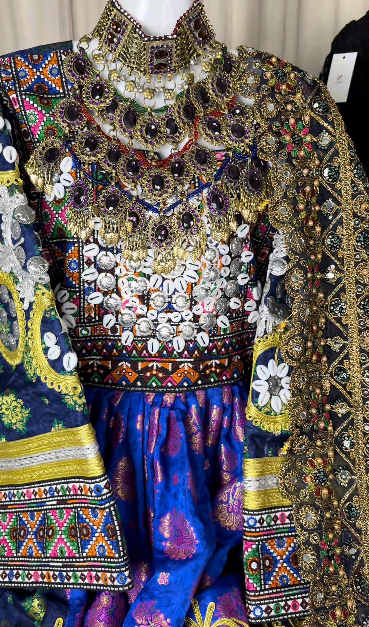 Afghan Traditional 3-Piece Set – Multicolor Blue