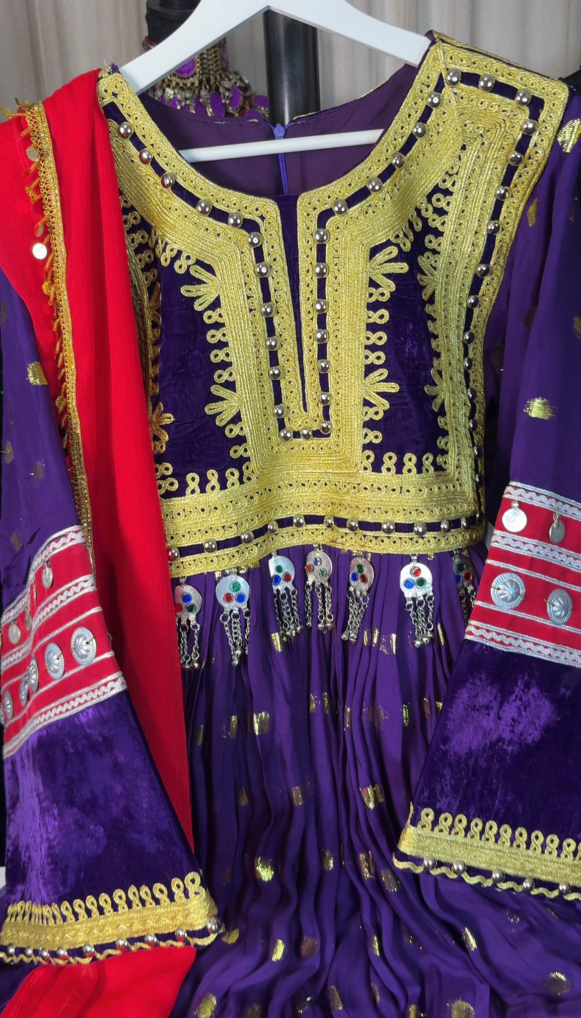 Afghan Elegant 3-Piece Set – Purple & Gold