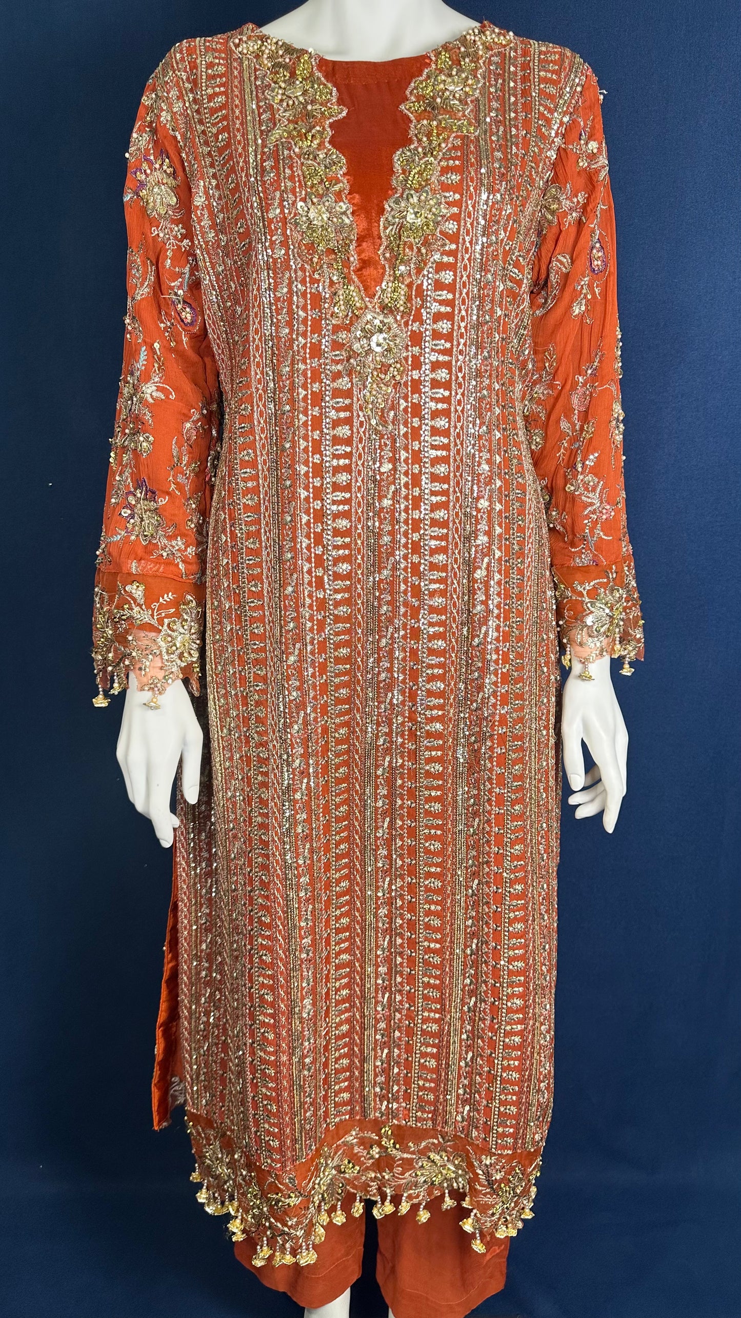 Burnt Orange Suit with Golden Detailing #184