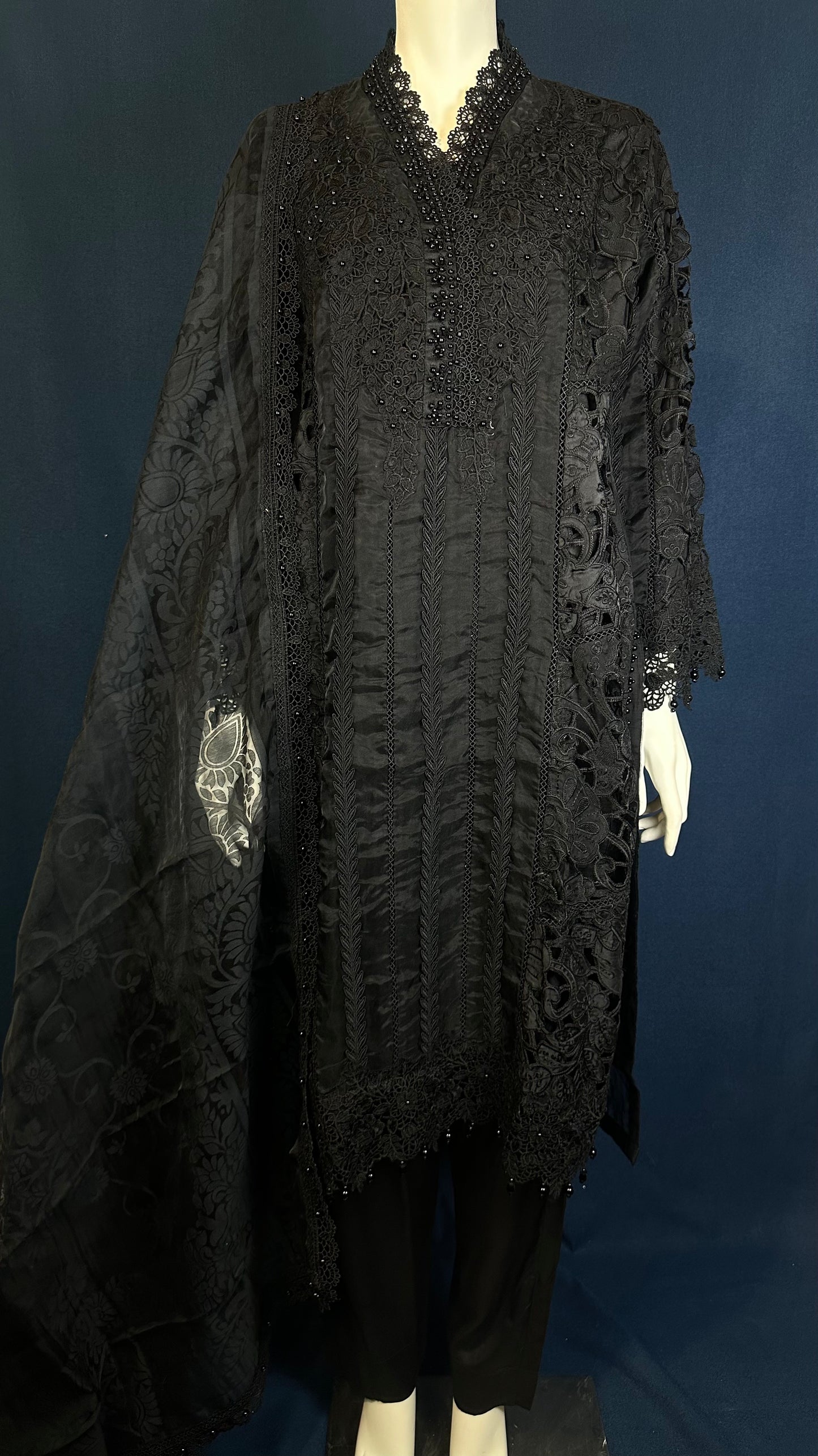 Classic Black Suit with Matching Dupatta #185