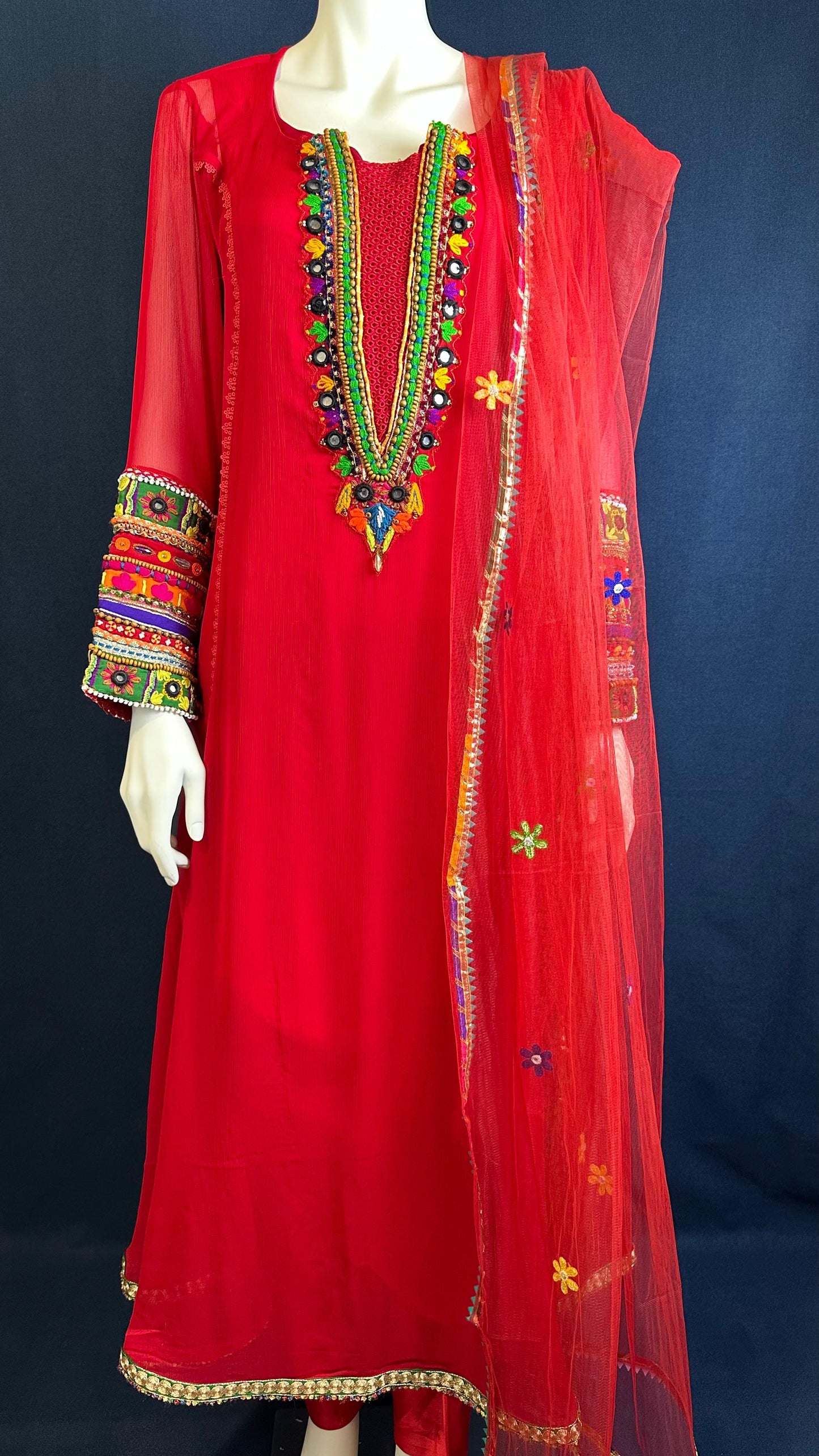 Ruby Flame 🔥 | Khuda Baksh Red Dress Set