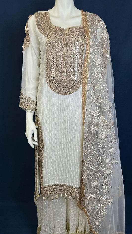 M-109 Ivory Glow ✨ | Khuda Baksh Elegant 3-Piece Set