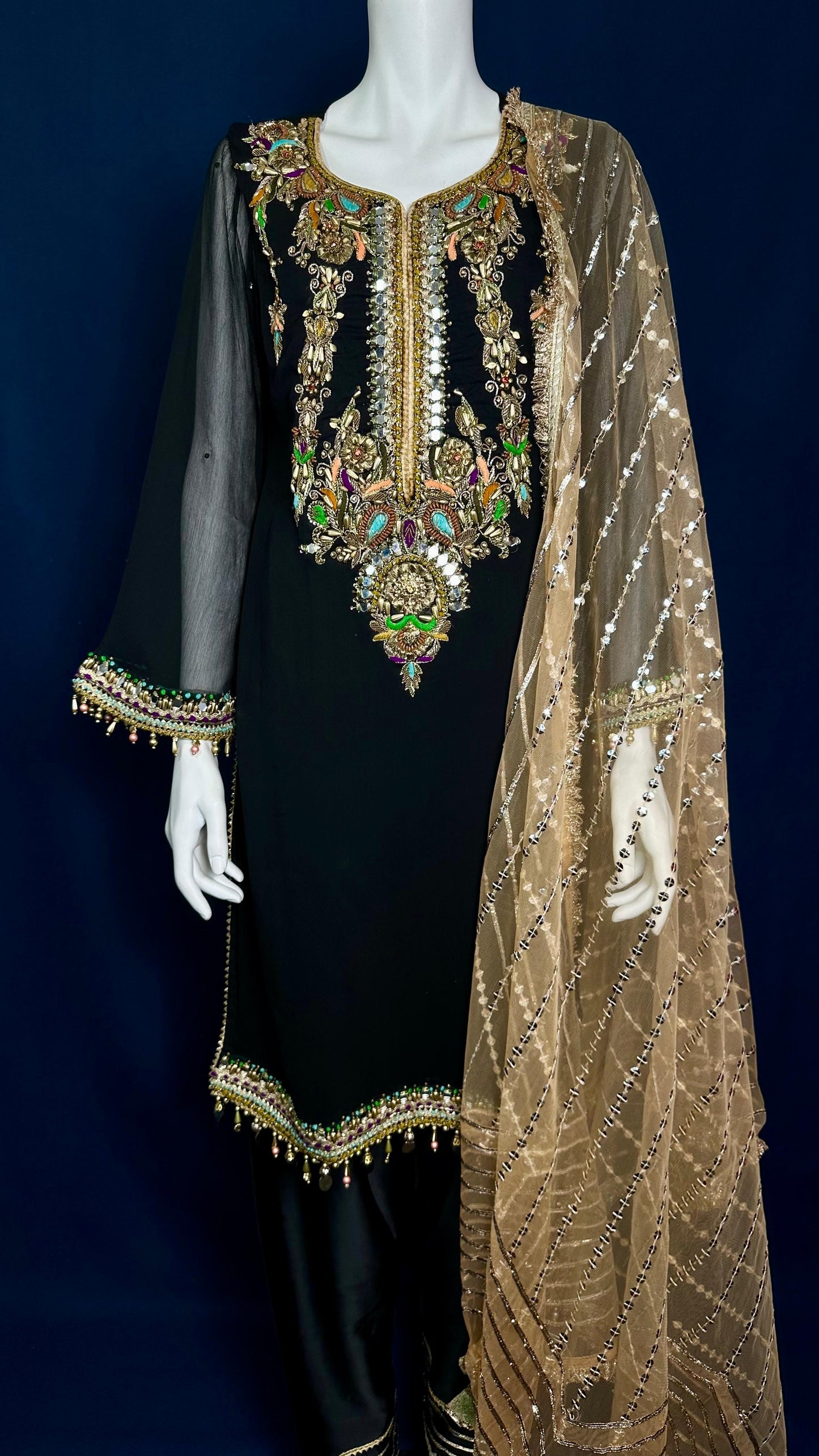 Sahar Black ✨ | Khuda Baksh Formal 3-Piece Set