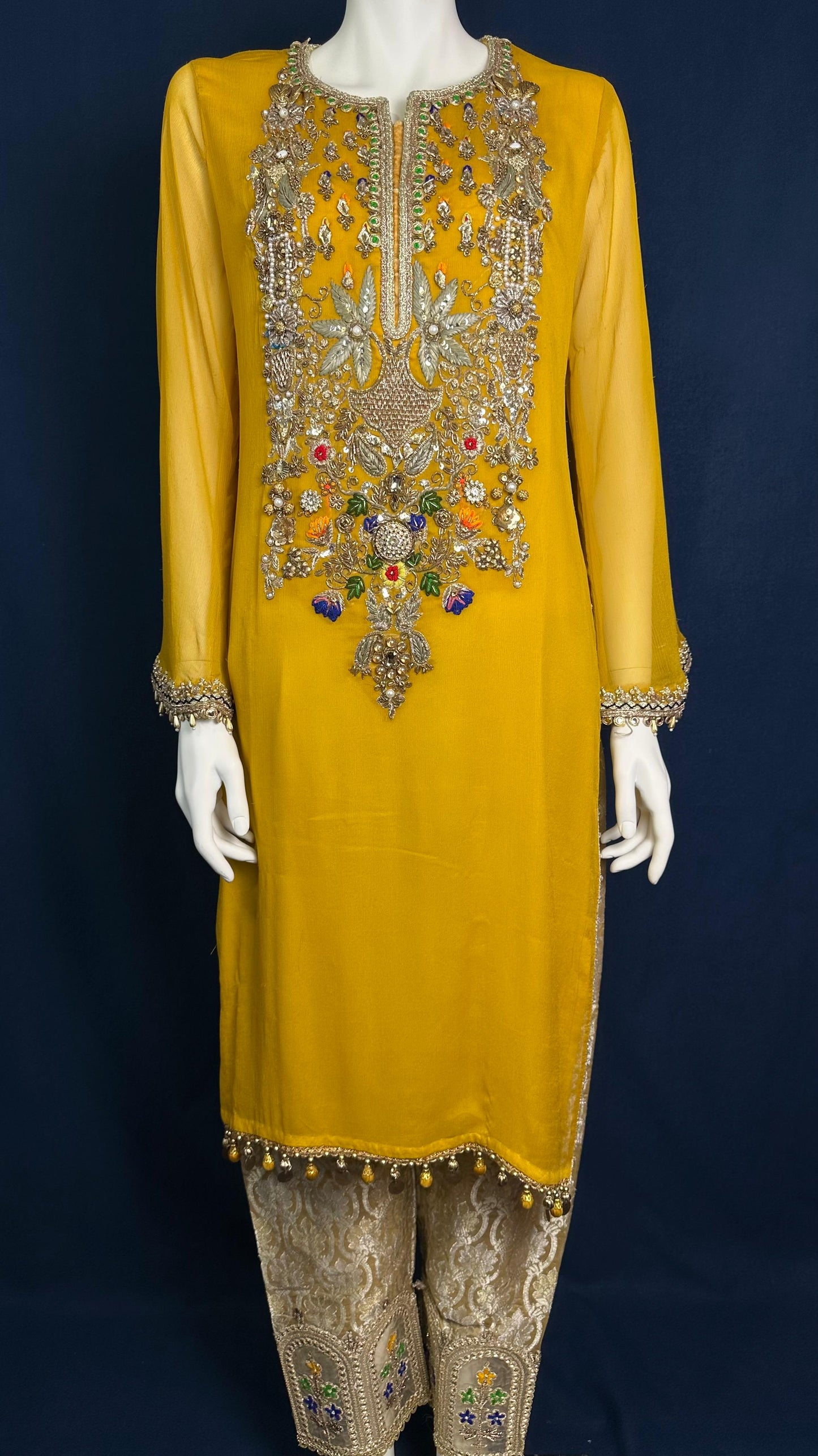 Z-292 Golden Bloom 🌿 | Khuda Baksh Festive 3-Piece Set