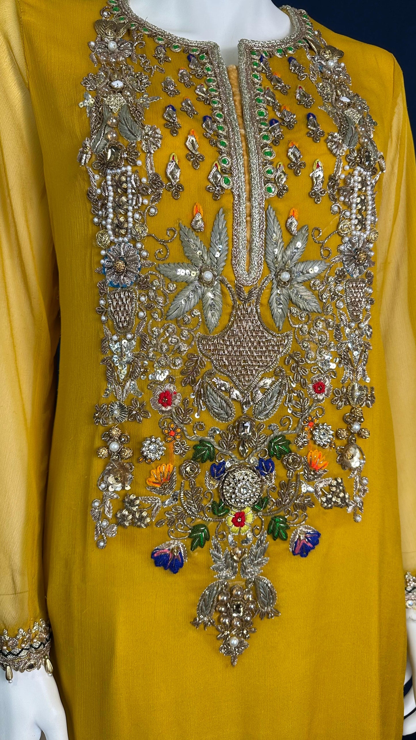 Z-292 Golden Bloom 🌿 | Khuda Baksh Festive 3-Piece Set