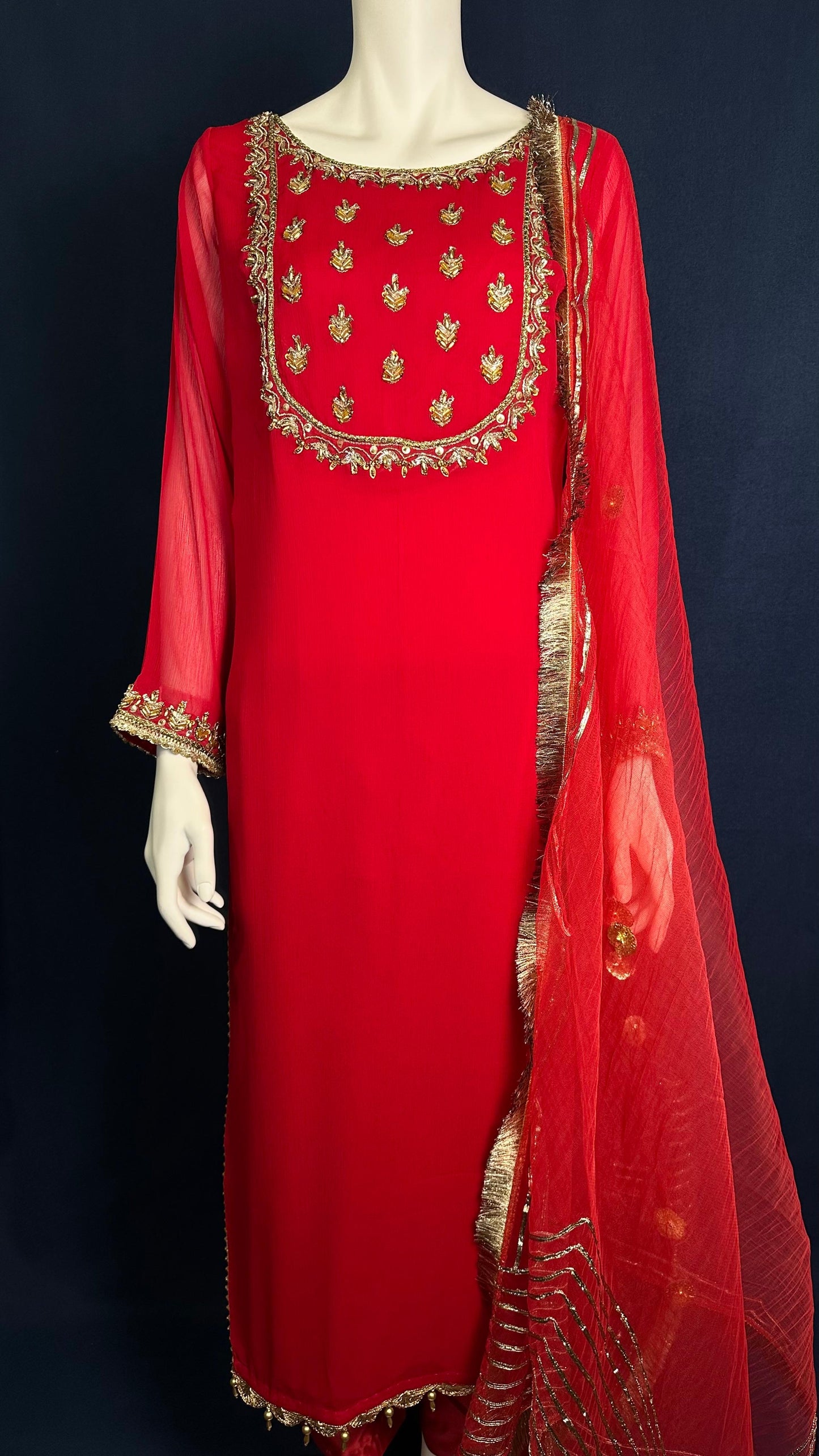 Z-278 Ruby Charm ❤ | Khuda Baksh Classic 3-Piece Ensemble