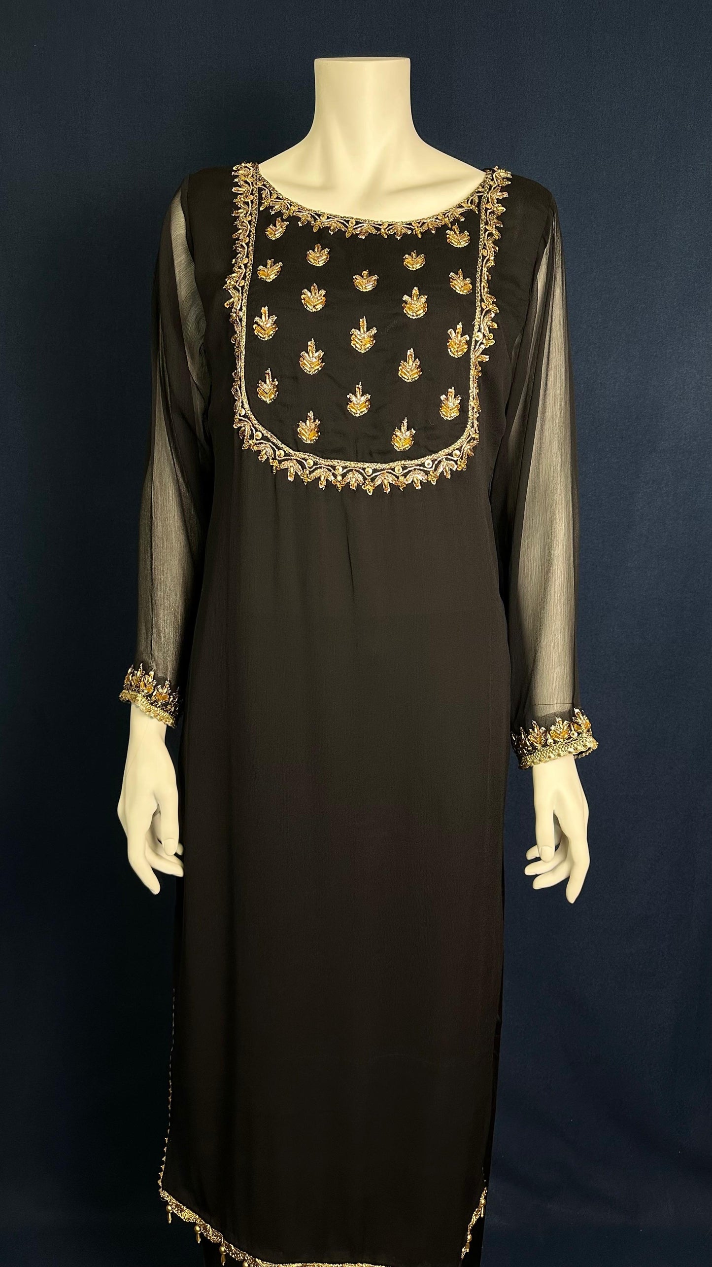 Z-278 Midnight Grace 🖤 | Khuda Baksh 3-Piece Traditional Set