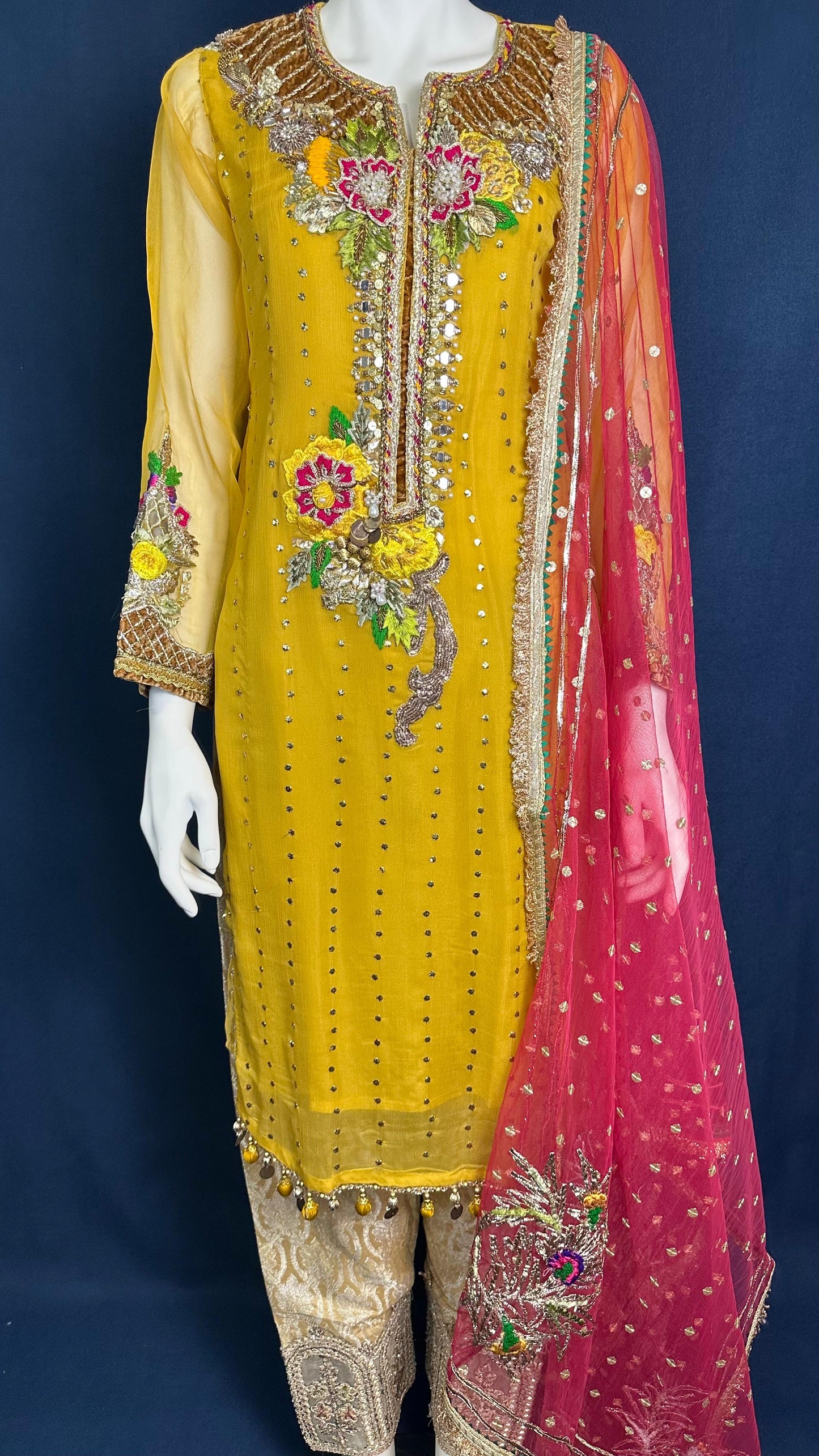 Z-279 Mustard Glow | Khuda Baksh Festive 3-Piece Set