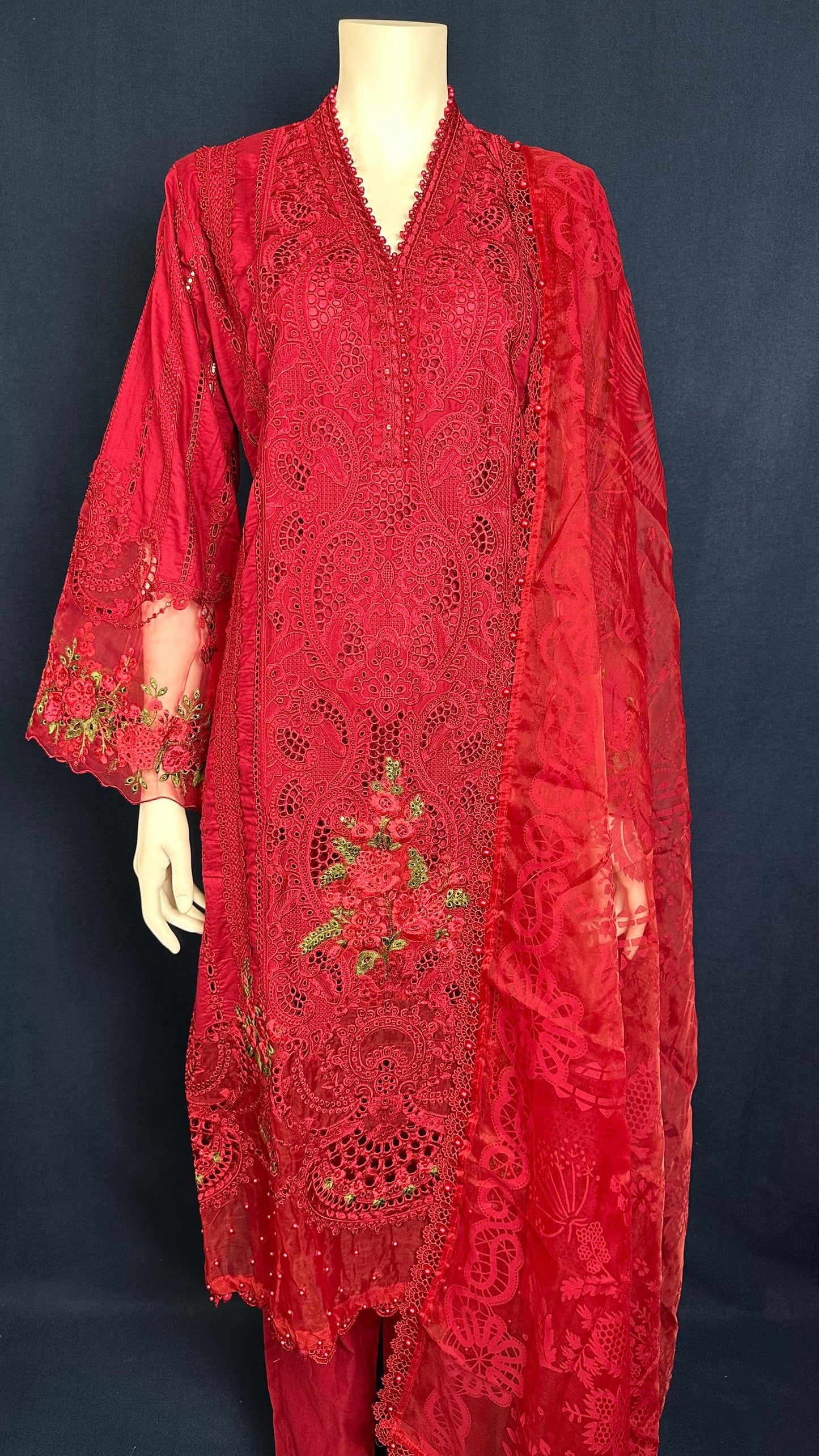 Crimson Grace | 3-Piece Embroidered Suit