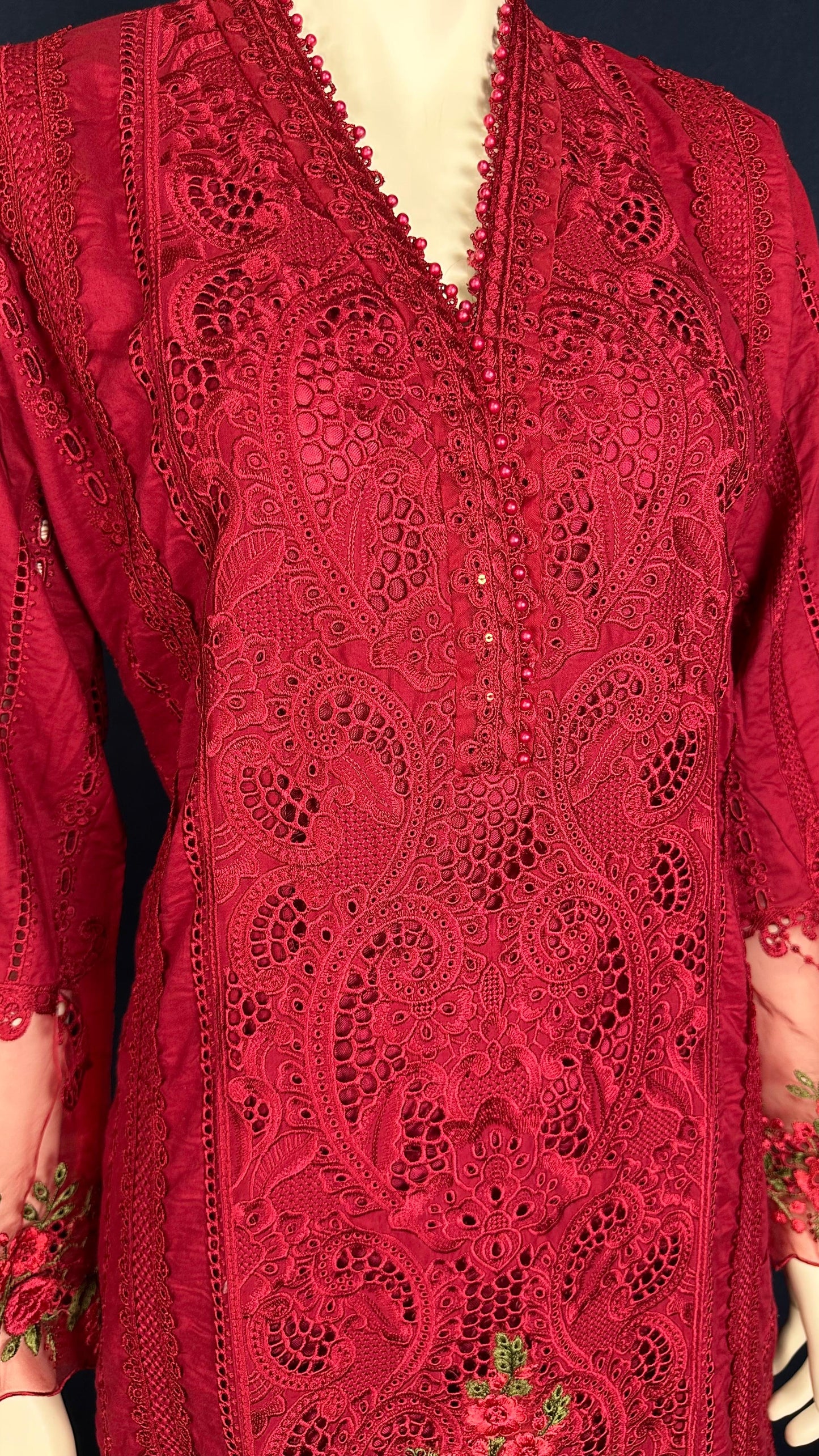 Crimson Grace | 3-Piece Embroidered Suit