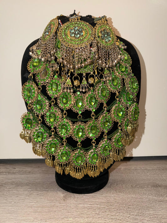 Afghan Royal Jewelry Set - Emerald Green Edition