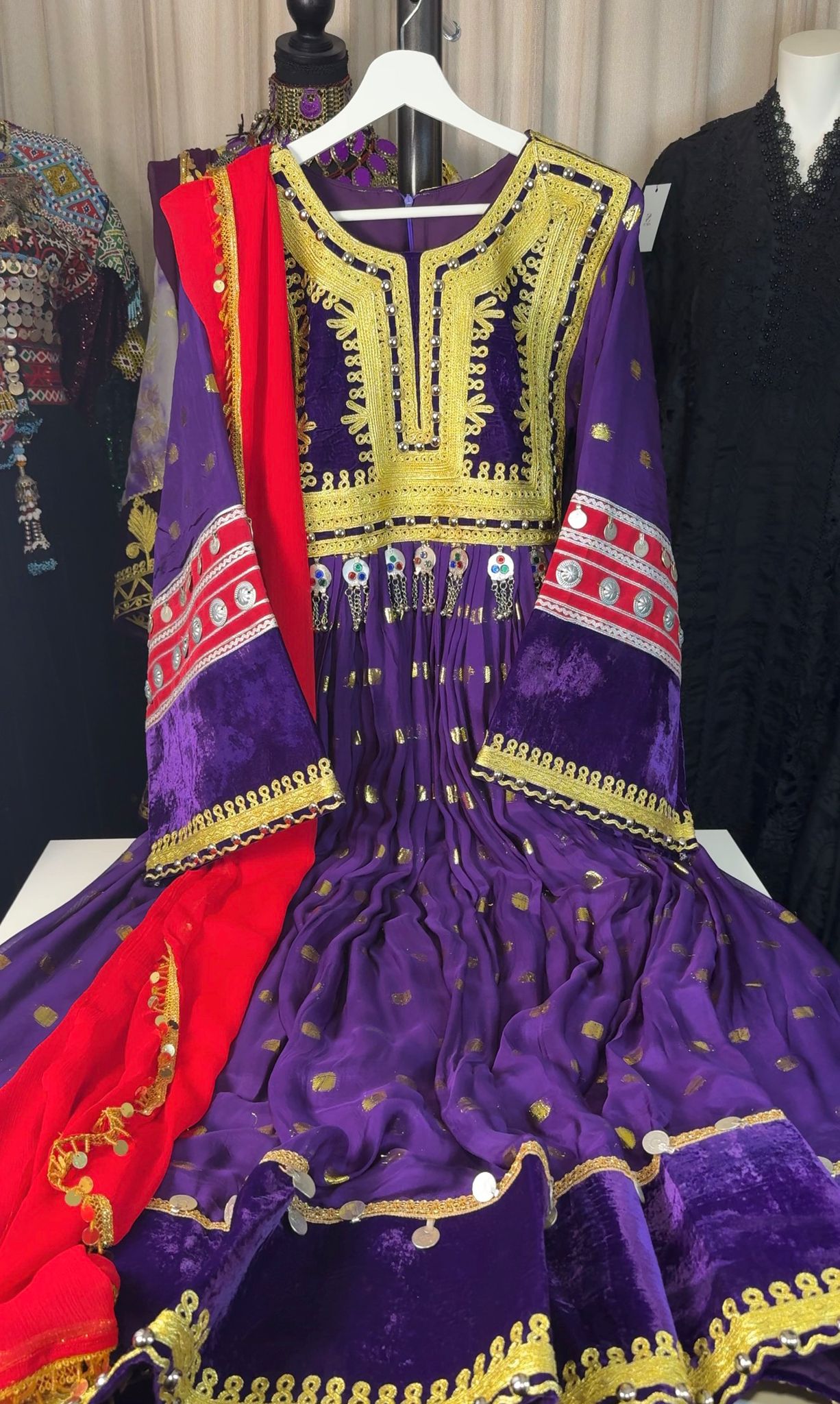 Afghan Elegant 3-Piece Set – Purple & Gold