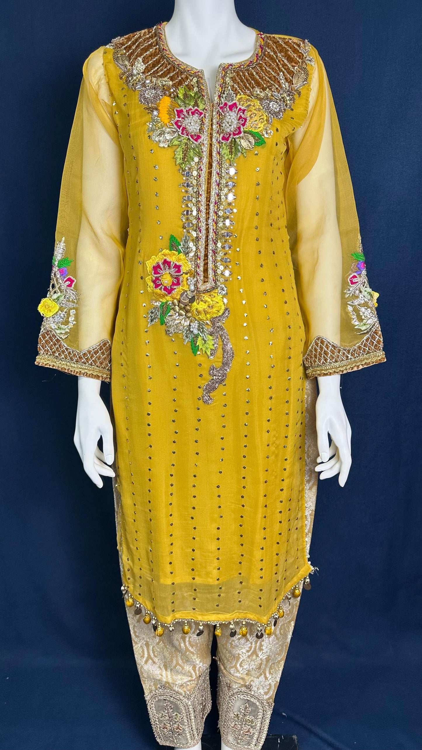 Z-279 Mustard Glow | Khuda Baksh Festive 3-Piece Set