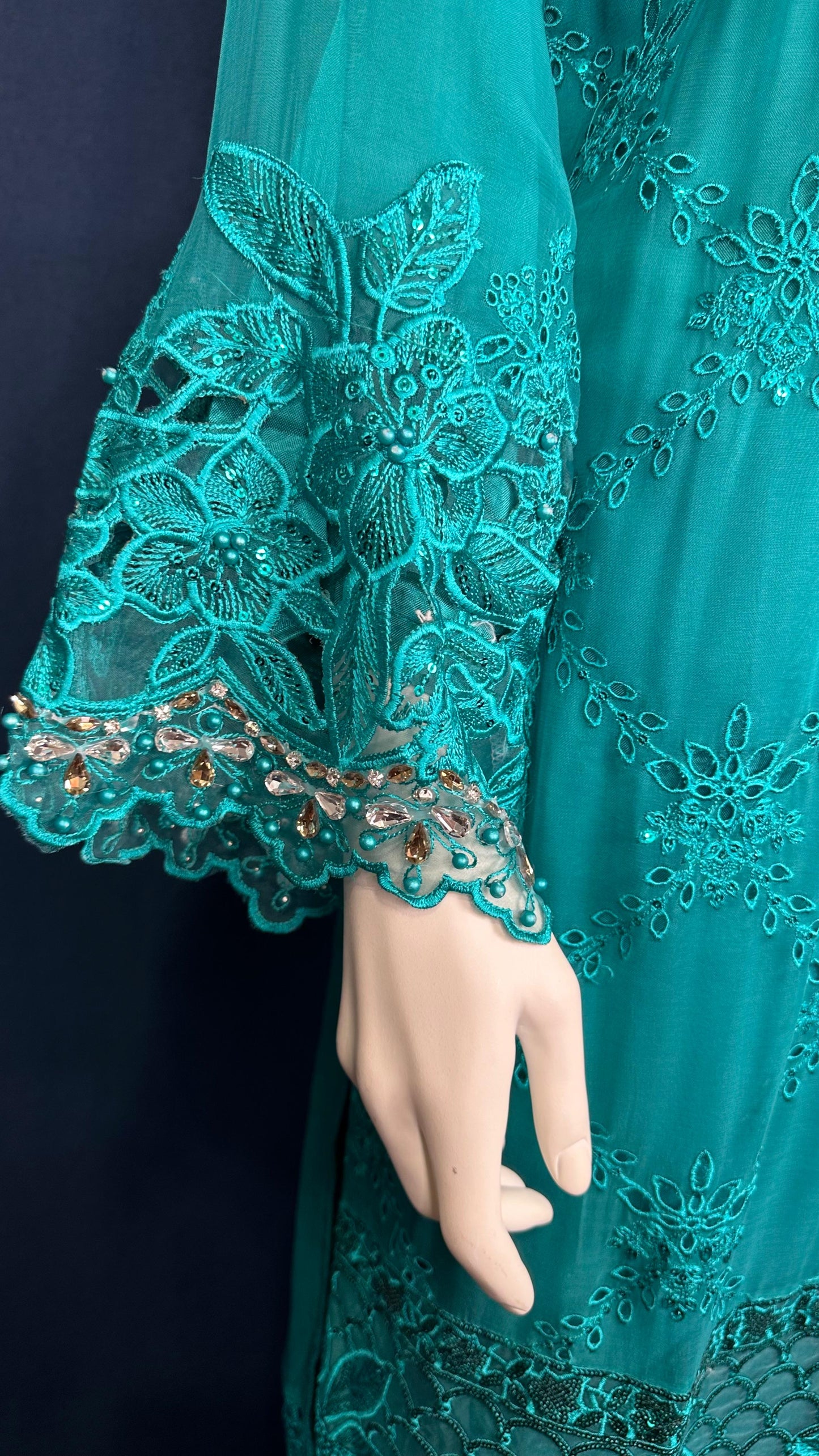 Emerald Bloom | 3-Piece Embroidered Set