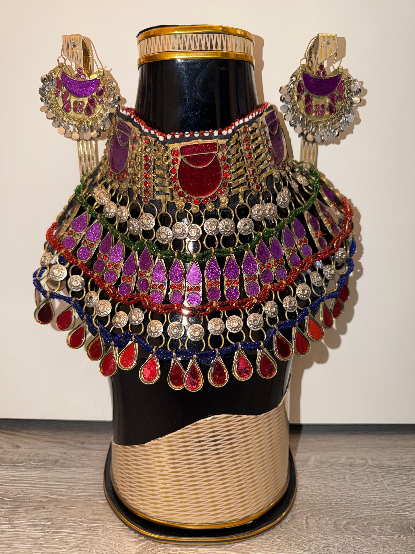 Afghan Royal Jewelry Set - Ruby Violet Edition